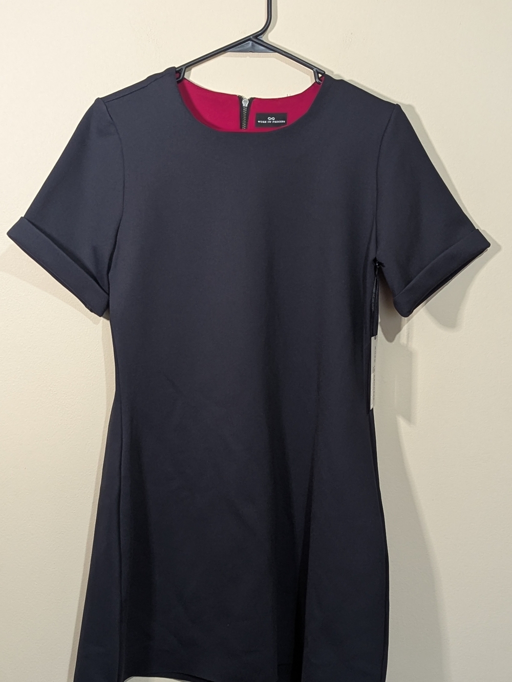 Work In Process “The Flossie” Dress Size 8 NWT Black A-Line Short Sleeve WIP02